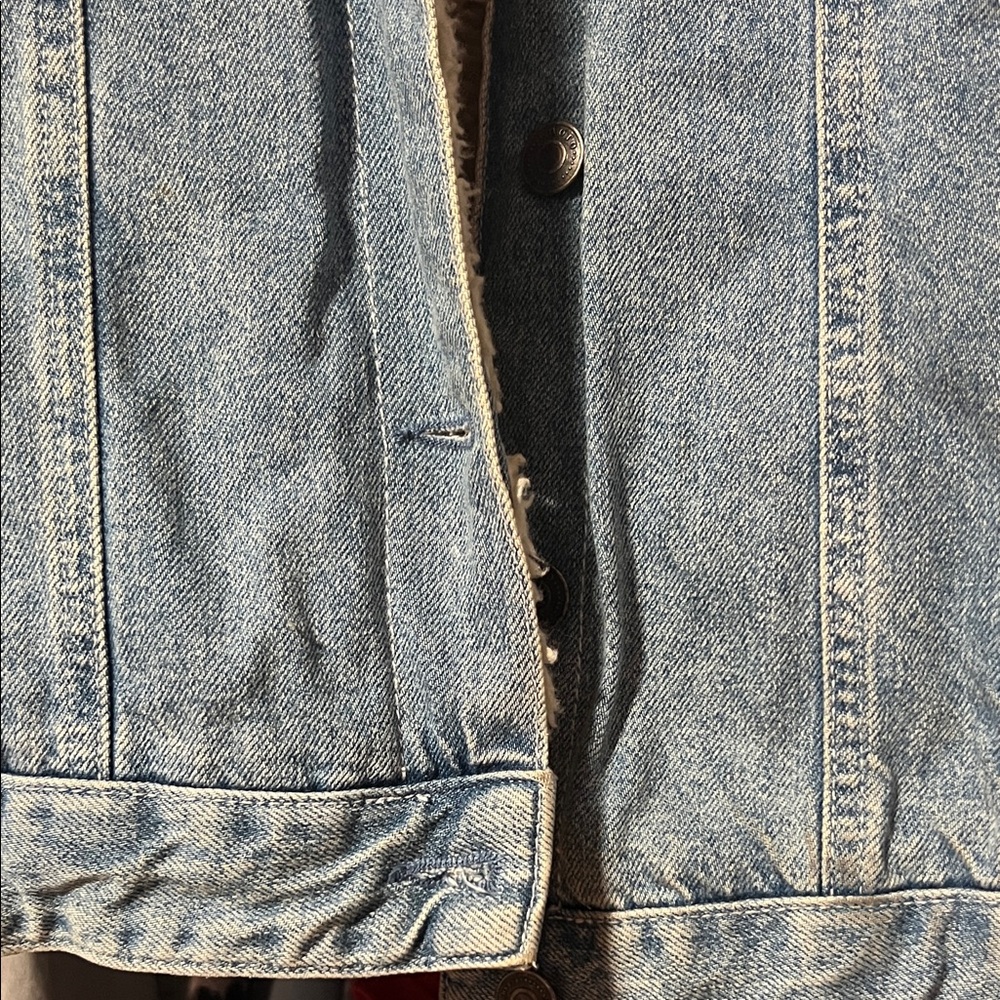 Topshop Cream Sherpa Lined Denim Jacket - Picture 5 of 12